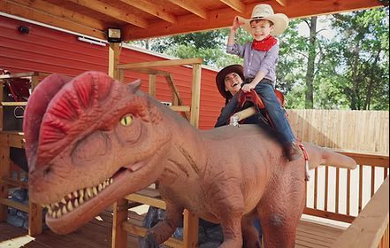 Kid on a dinosuar