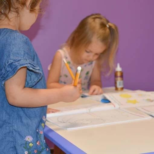 kids playing connect the dots